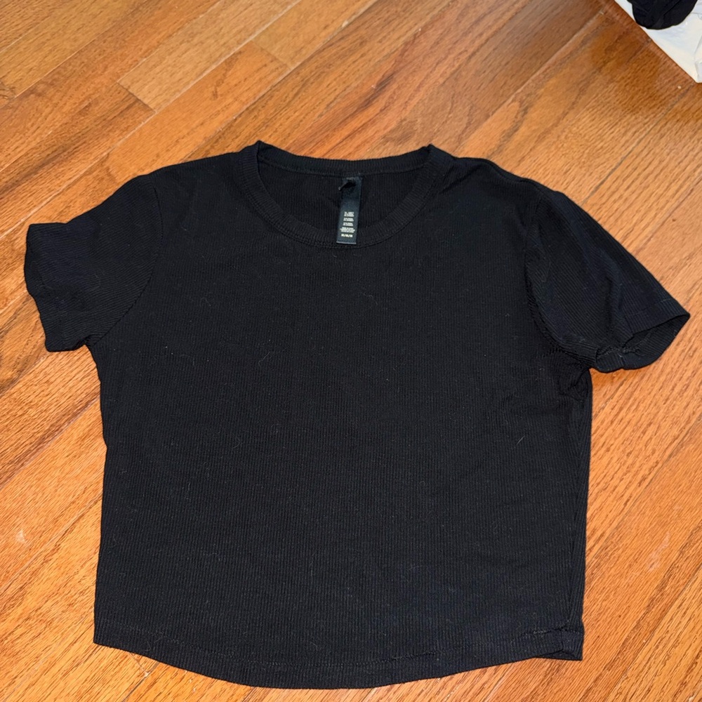 SKIMS Black Ribbed Top